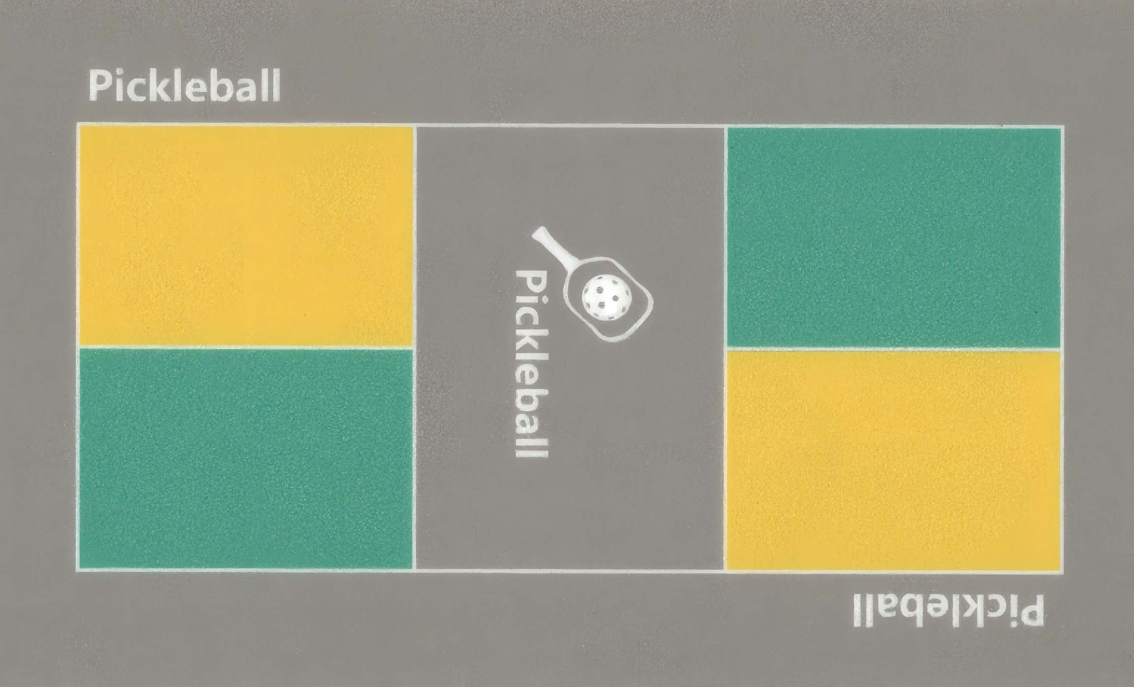 yellow green color of pickleball flooring